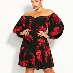 City Chic Crimson Garden dress 18W.new in package